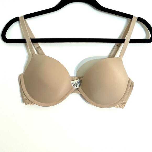 5 for $25 💙 Calvin Klein Women's 36C Beige T-Shirt Bra Padded Underwire Support - Picture 1 of 8